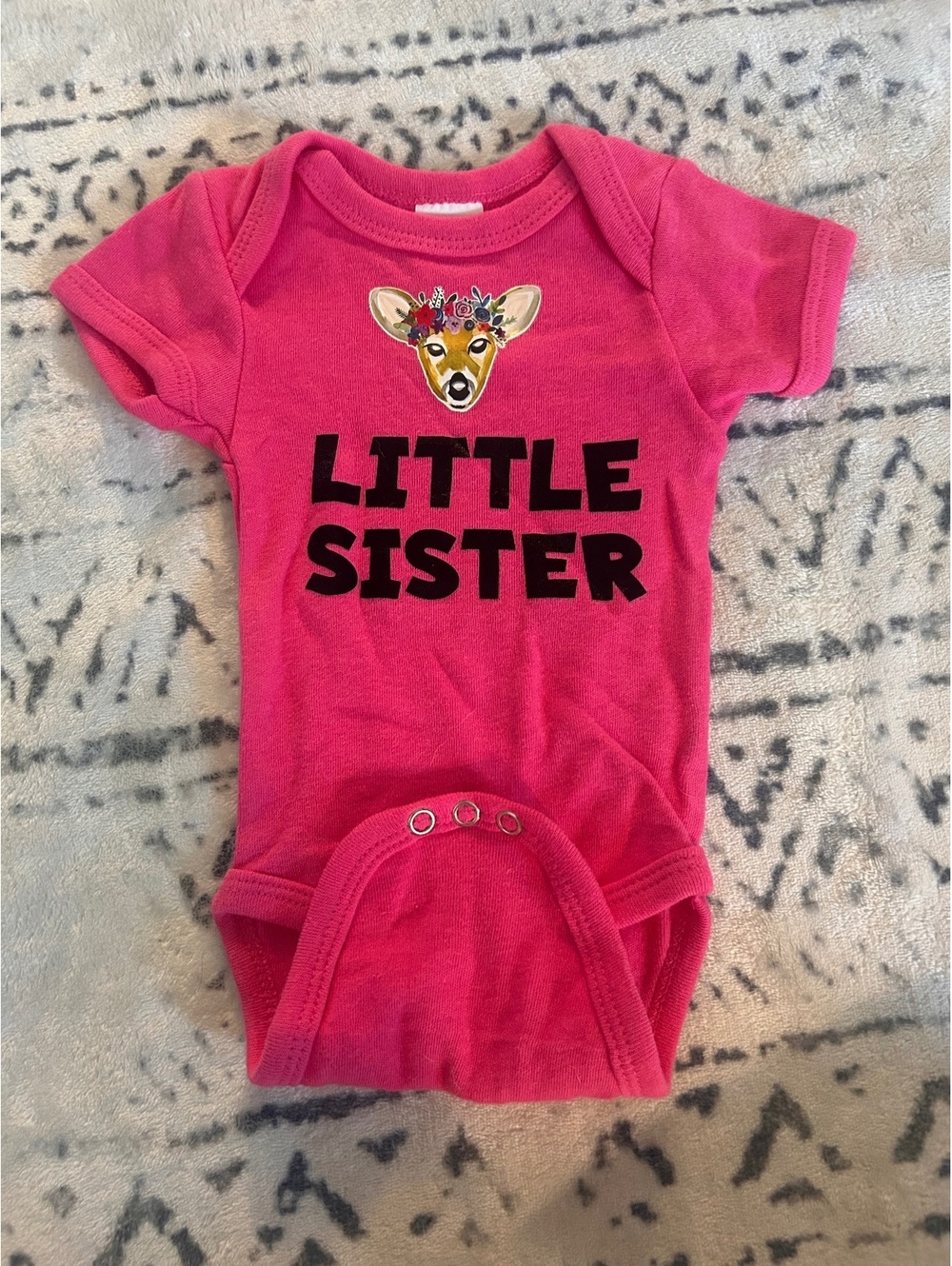 Creations of Grace Newborn Infant Creeper Bodysuit Pink Little Sister